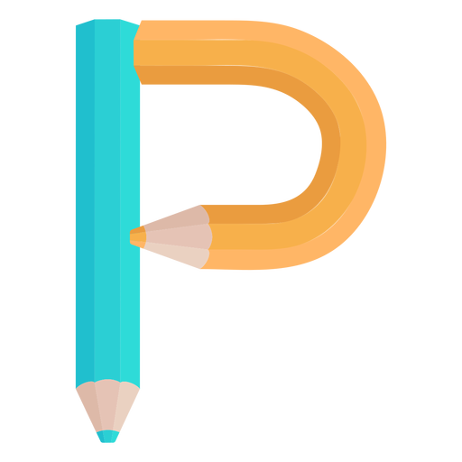 Bleistifte Dekor Alphabet p PNG-Design