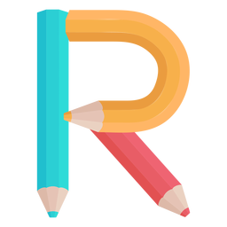 Alfabeto de decoração de lápis r Desenho PNG