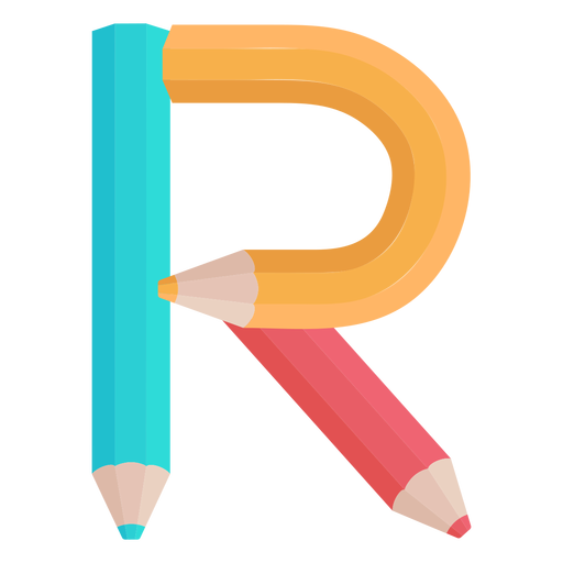 Pencils decor alphabet r PNG Design