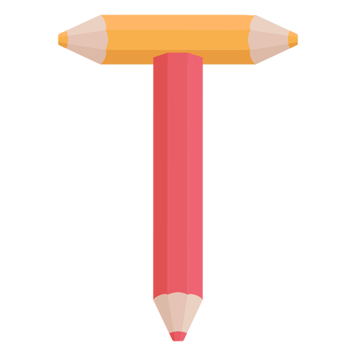 Alfabeto de decoração de lápis t Desenho PNG