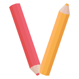 Lápices decoración alfabeto v Diseño PNG