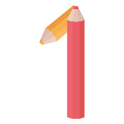 Decoração de lápis número 1 Desenho PNG