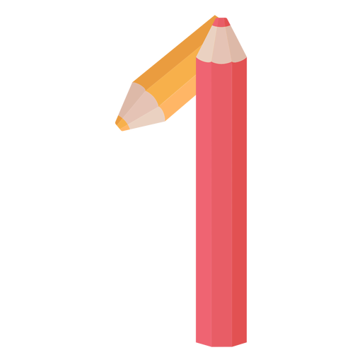 Bleistifte Dekor Nummer 1 PNG-Design