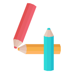 Decoración de lápices número 4 Diseño PNG