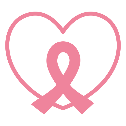 Pink ribbon heart illustration PNG Design