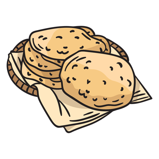 Pita bread israeli food illustration