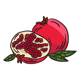 Granatapfel-Fruchtnahrungsmittelillustration PNG-Design