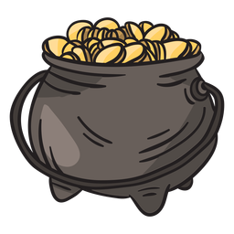 Pot Gold Kobold irische Illustration PNG-Design