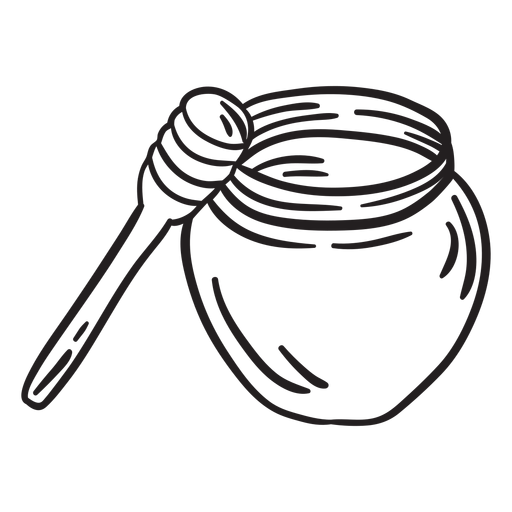 Pot Honey Dipper Stroke Transparent Png Svg Vector File