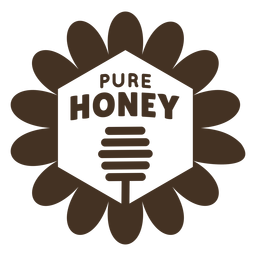 Pure honey dipper badge PNG Design
