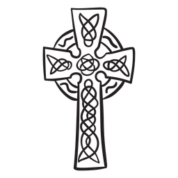 Traço da cruz celta de símbolo religioso Transparent PNG
