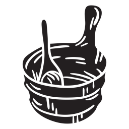 Ilustração de balde de concha de sauna Desenho PNG
