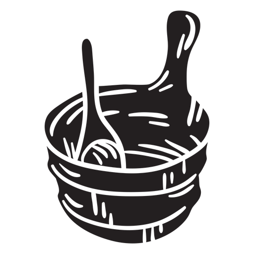 Sauna ladle bucket illustration