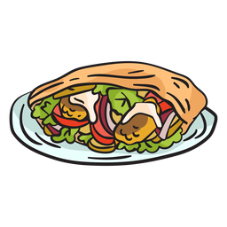 Ilustração de comida de rua de Shawarma israelense Desenho PNG