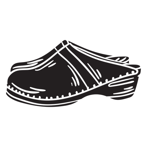 Sapatos tamancos cal?ado tradicional preto Desenho PNG
