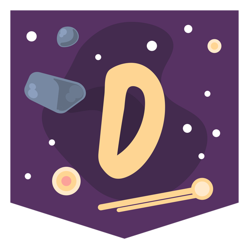 Space alphabet d banner