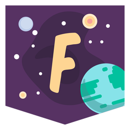 Banner do alfabeto espacial f Desenho PNG