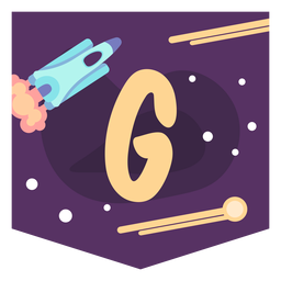 Banner de espacio alfabeto g Diseño PNG