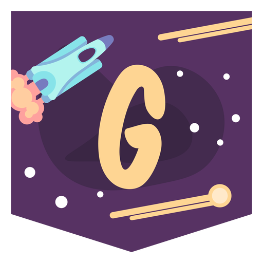 Banner de espacio alfabeto g Diseño PNG