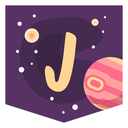 Raumalphabet j Banner PNG-Design