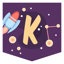 Banner de espacio alfabeto k Diseño PNG