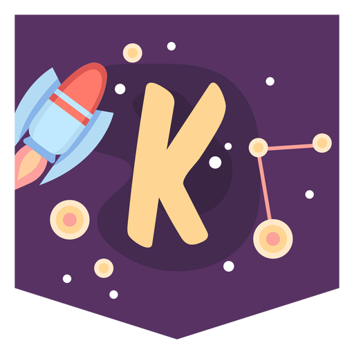 Space alphabet k banner PNG Design
