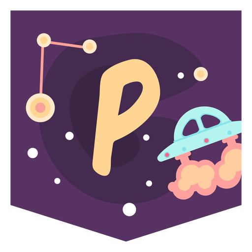 Space alphabet p banner PNG Design