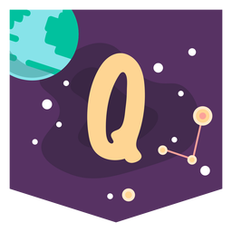 Banner de espacio alfabeto q Diseño PNG