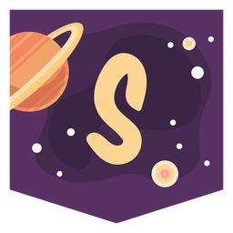 Space alphabet s banner PNG Design