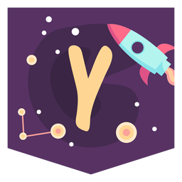 Alfabeto espacial e banner Desenho PNG