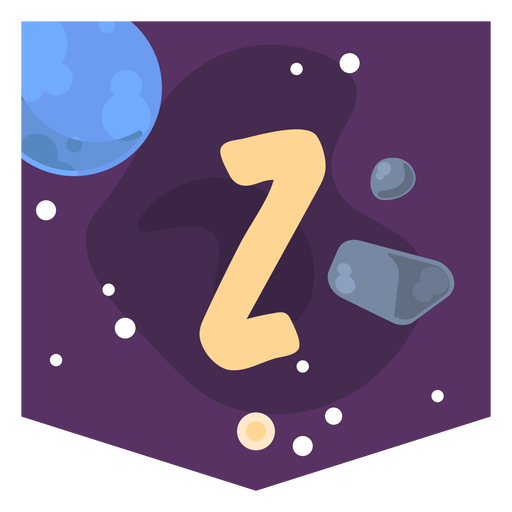 Space alphabet z banner PNG Design