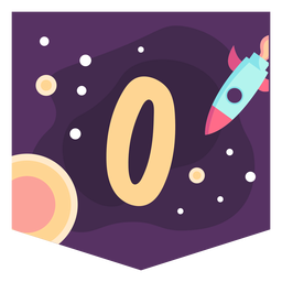 Banner de espacio número 0 Diseño PNG