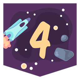 Banner de espacio número 4 Diseño PNG