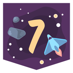Space number 7 banner PNG Design