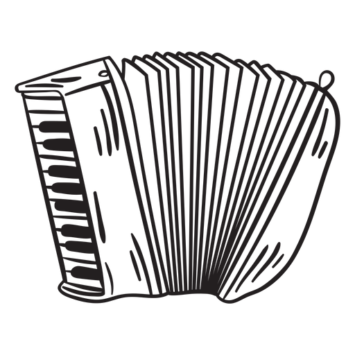 Squeeze box trazo de instrumento de acordeón Diseño PNG