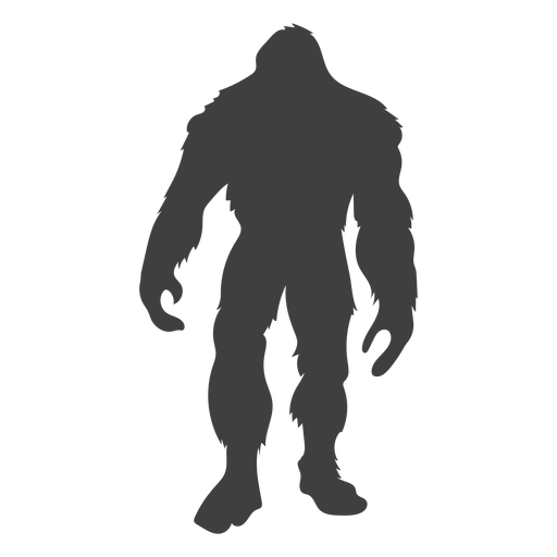 Stehend Bigfoot haarig flach schwarz PNG-Design