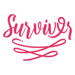 Letras rosa sobrevivem ao câncer de mama Desenho PNG