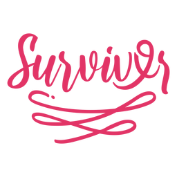 Survive breast cancer pink lettering PNG Design