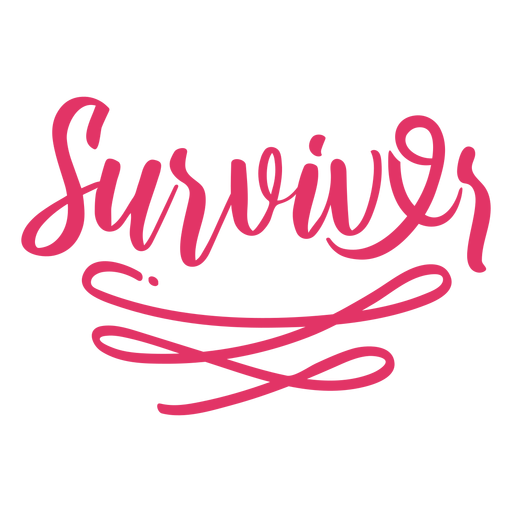 Überleben Brustkrebs rosa Schriftzug PNG-Design