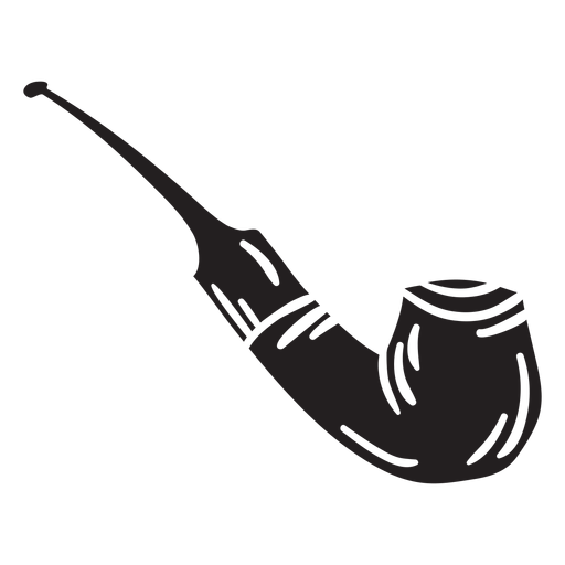 Tobacco smoking pipe black PNG Design