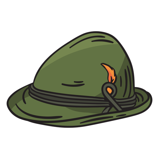 Traditional alpine hat headwear illustration