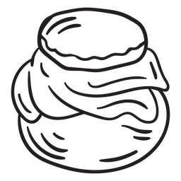 Traditional honey pot container stroke PNG Design