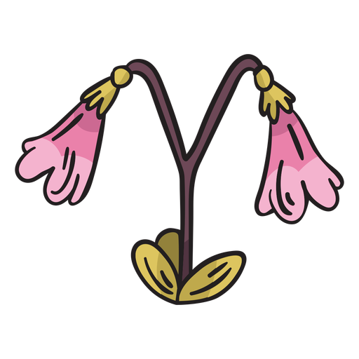 Ilustração da flor nacional da Suécia com duas flores Desenho PNG