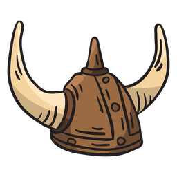 Viking helmet horns armor illustration PNG Design