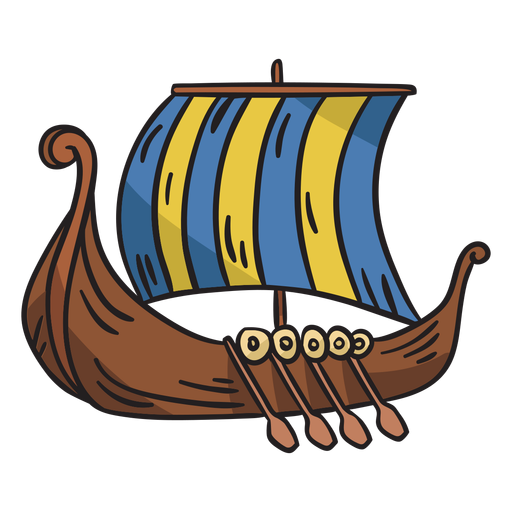Viking ship boat illustration
