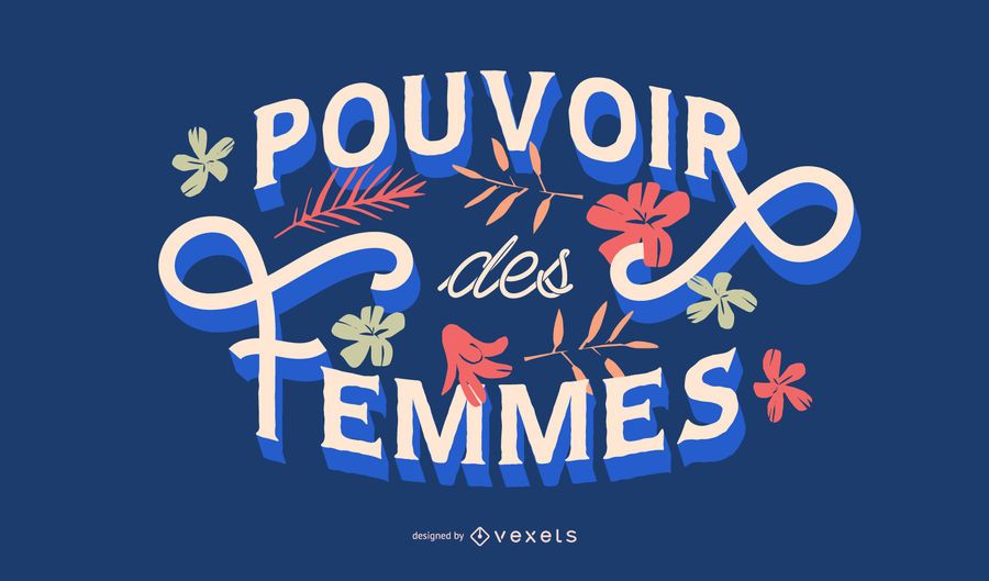 Women Power French Lettering Design Women Power French Lettering Design