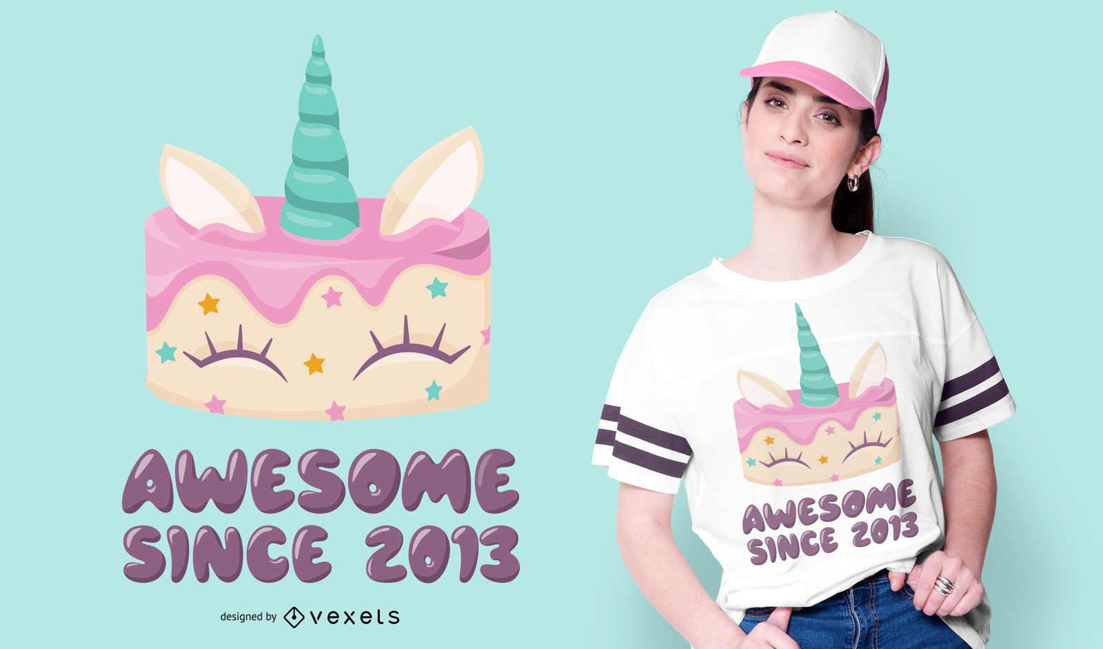 Design de t-shirt Unicorn Cake