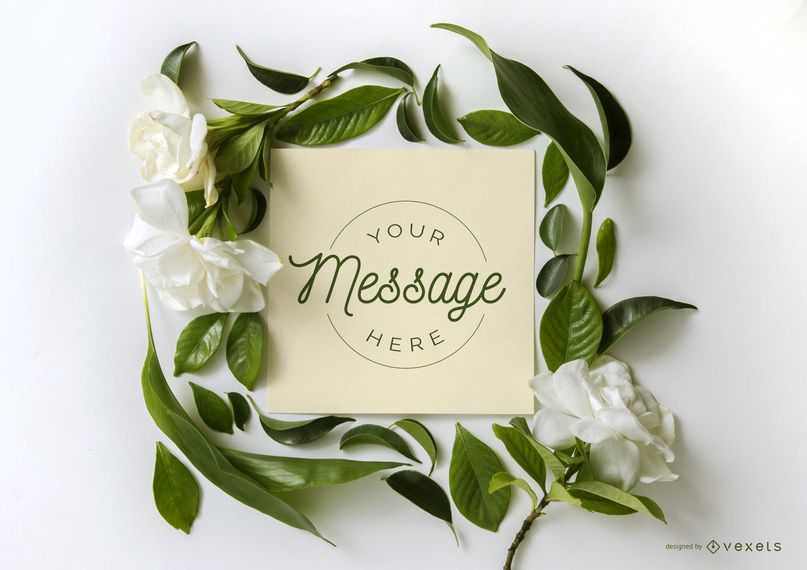 Floral Frame Card Mockup PSD Mockup Download