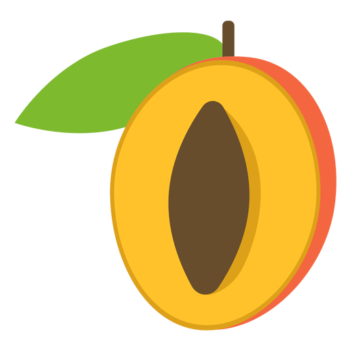 Apricot fruit flat PNG Design
