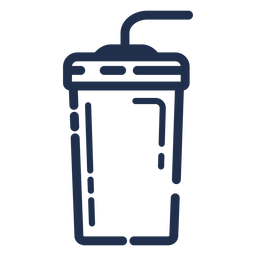 Vaso de bebidas trazo de paja doblada Diseño PNG